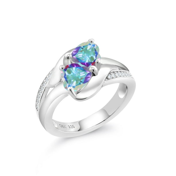 2.14 Ct 6mm Mercury Mist Mystic Topaz 925 Sterling Silver Stud Earrings 2.14 Ct 6mm Mercury Mist Mystic Topaz 925 Sterling Silver Stud Earrings